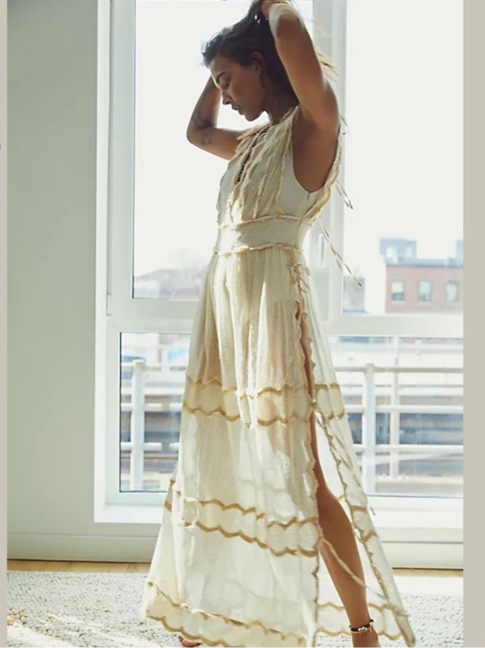 Free People Luna Lace Bodysuit Maxi
